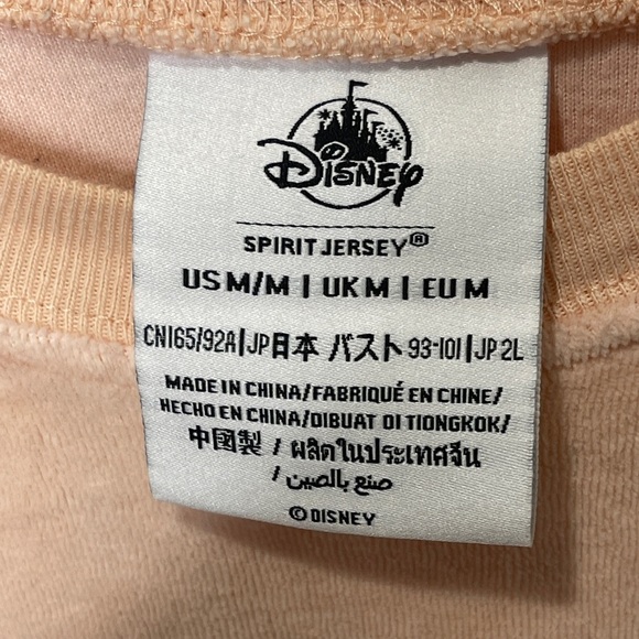 Disney Walt Disney World Peach Embroidered Spirit Jersey Super Soft Velour - Picture 6 of 10